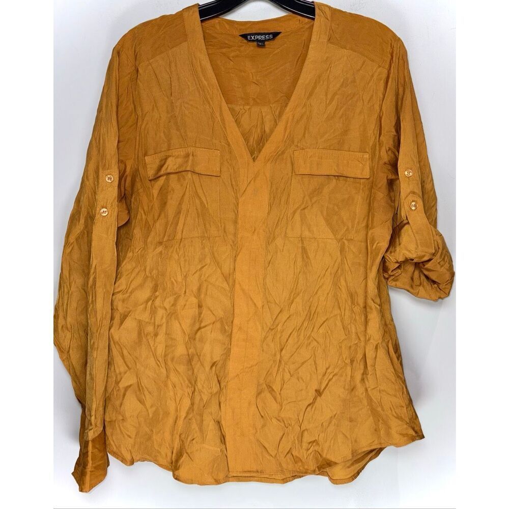 Express mustard color blouse size large